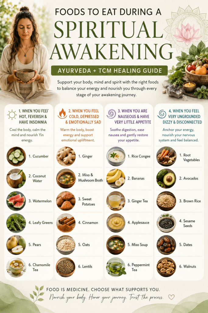 Foods to Eat During a Spiritual Awakening Ayurveda + TCM Healing Guide